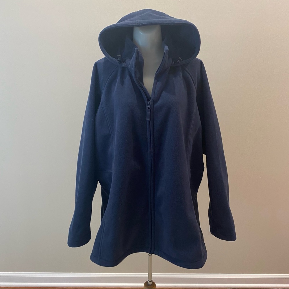 Duluth Trading Co NWOT Shoreline Fleece Windproof Parka in navy blue size 2XL
